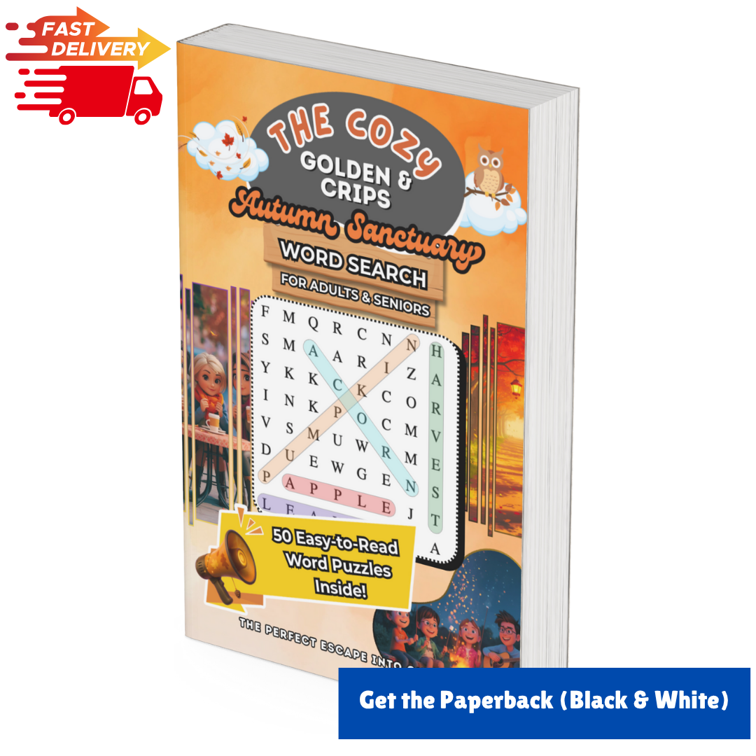 The Cozy Golden & Crisp Autumn Sanctuary Word Search Book