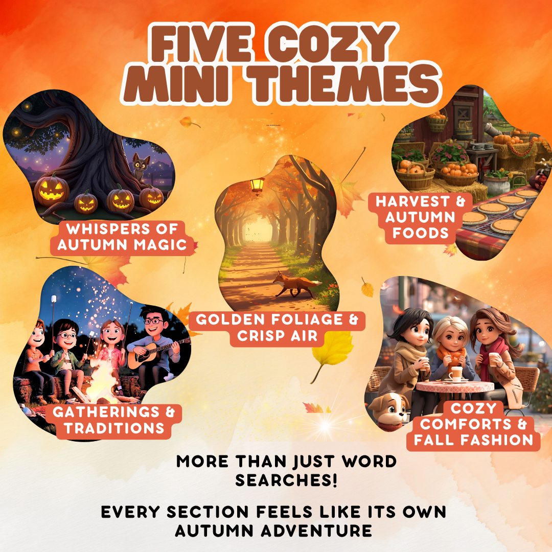 The Cozy Golden & Crisp Autumn Sanctuary Word Search Book