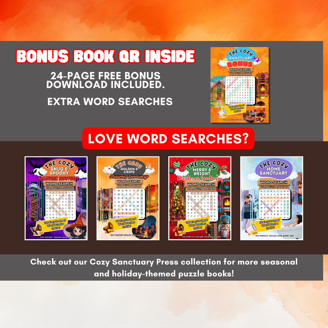 The Cozy Golden & Crisp Autumn Sanctuary Word Search Book