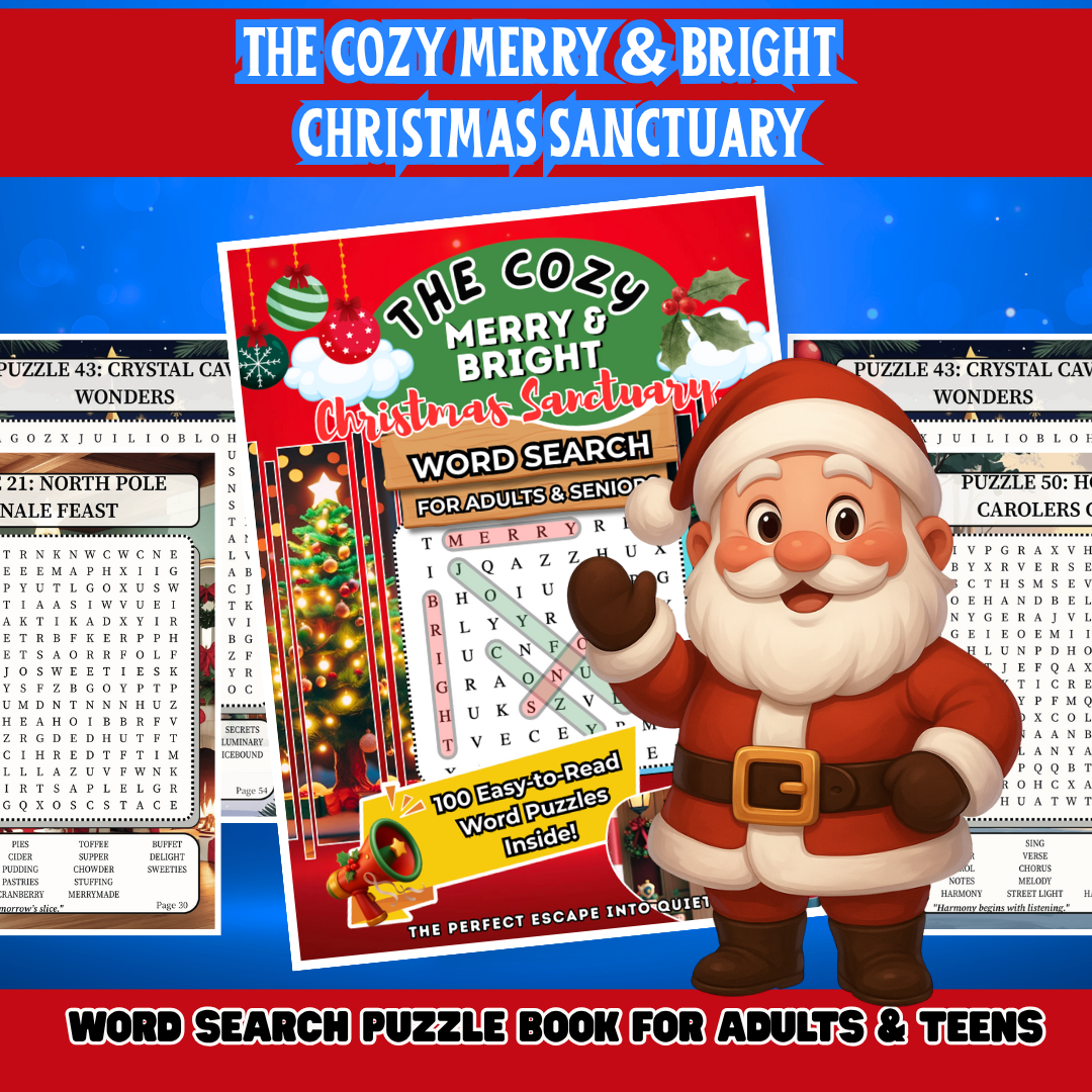 The Cozy Merry & Bright Christmas Sanctuary Word Search Book