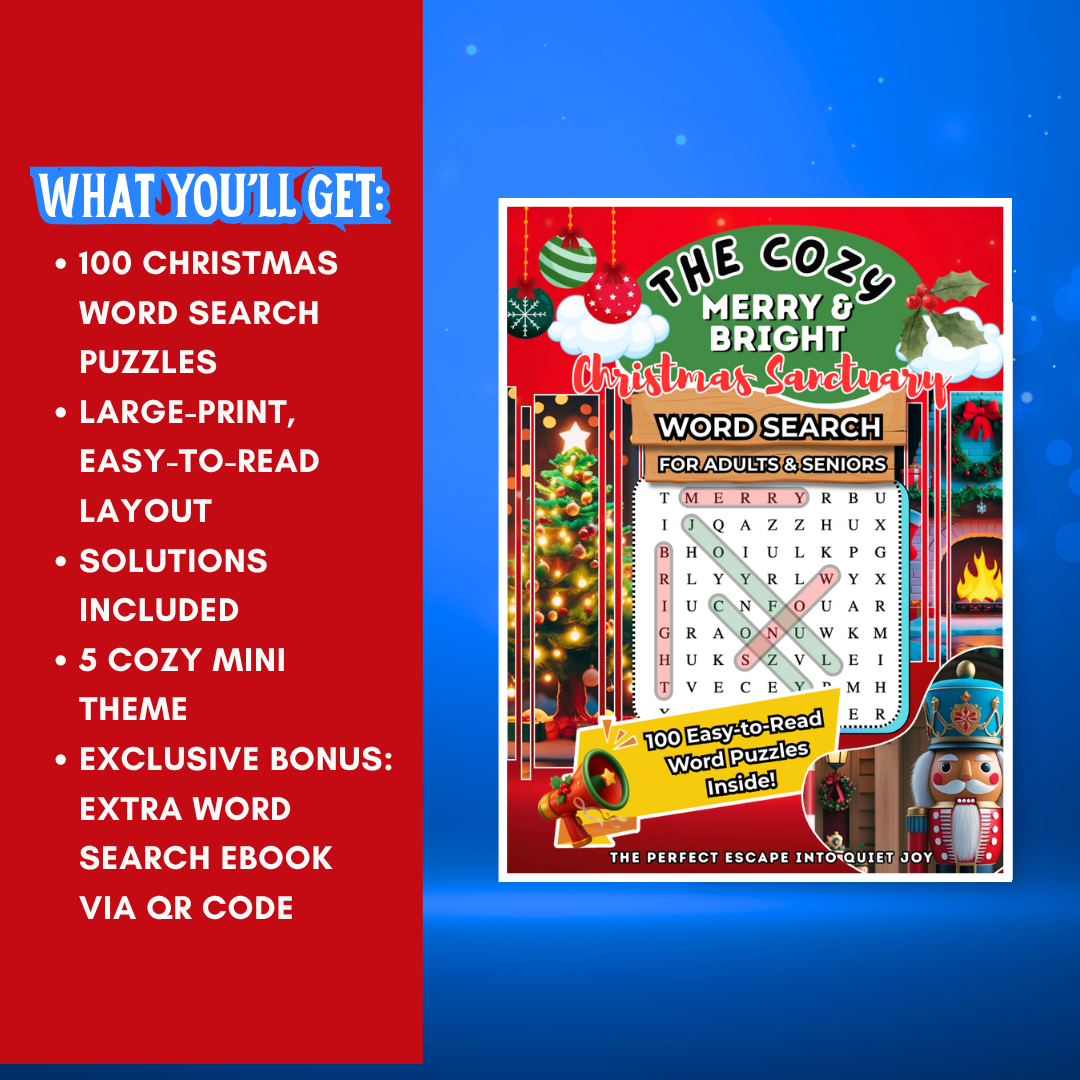 The Cozy Merry & Bright Christmas Sanctuary Word Search Book