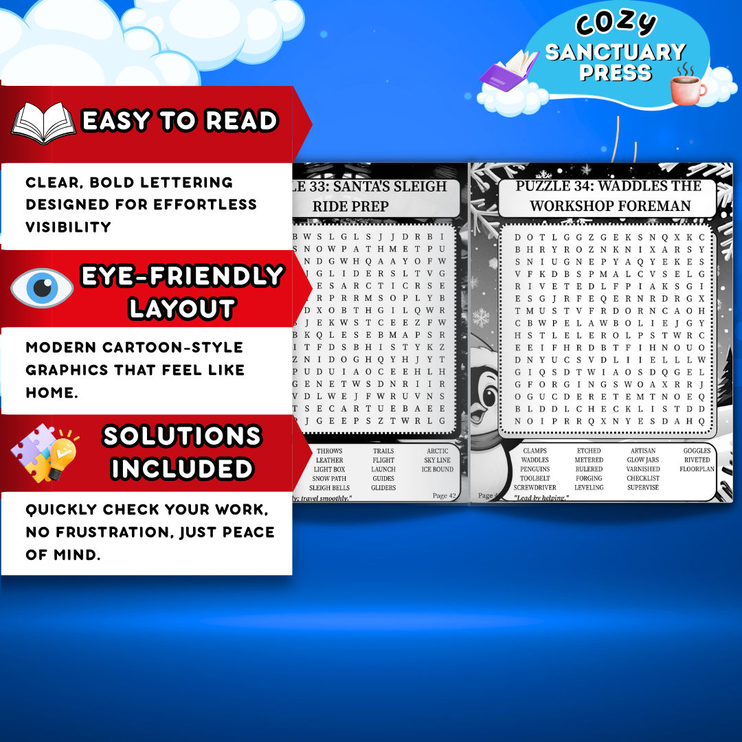 The Cozy Merry & Bright Christmas Sanctuary Word Search Book