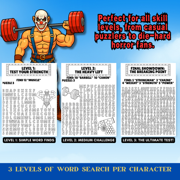 Creepy Circus Coloring & Puzzle Fun