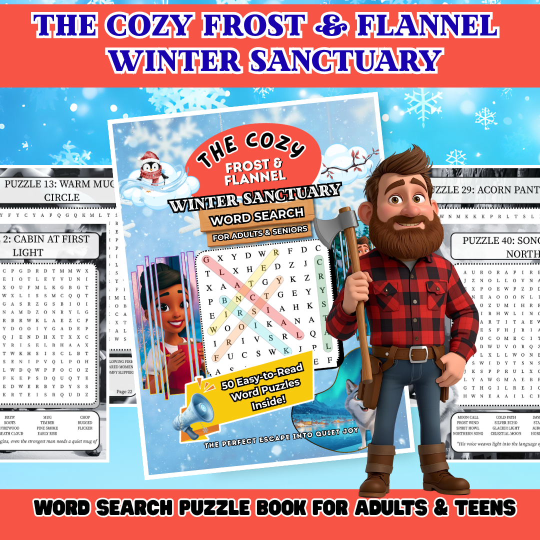 The Cozy Frost and Flannel Winter Sanctuary Word Search Puzzle Book