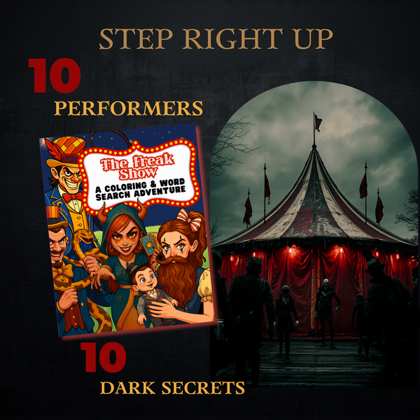 Creepy Circus Coloring & Puzzle Fun