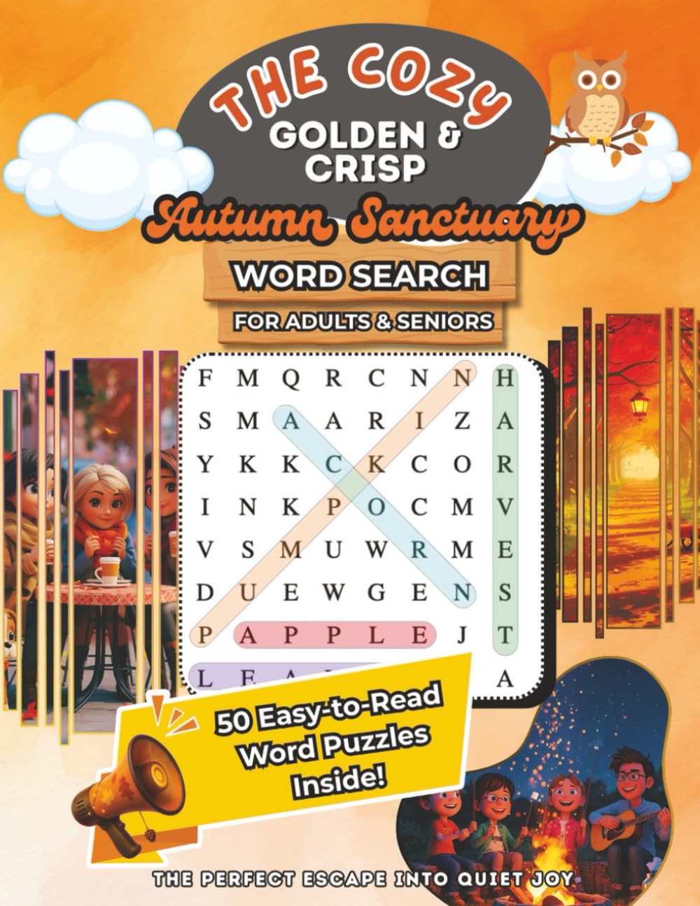 The Cozy Golden & Crisp Autumn Sanctuary Word Search Book